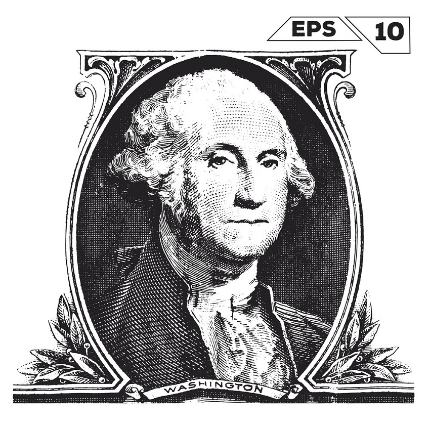 george washington on one dollar