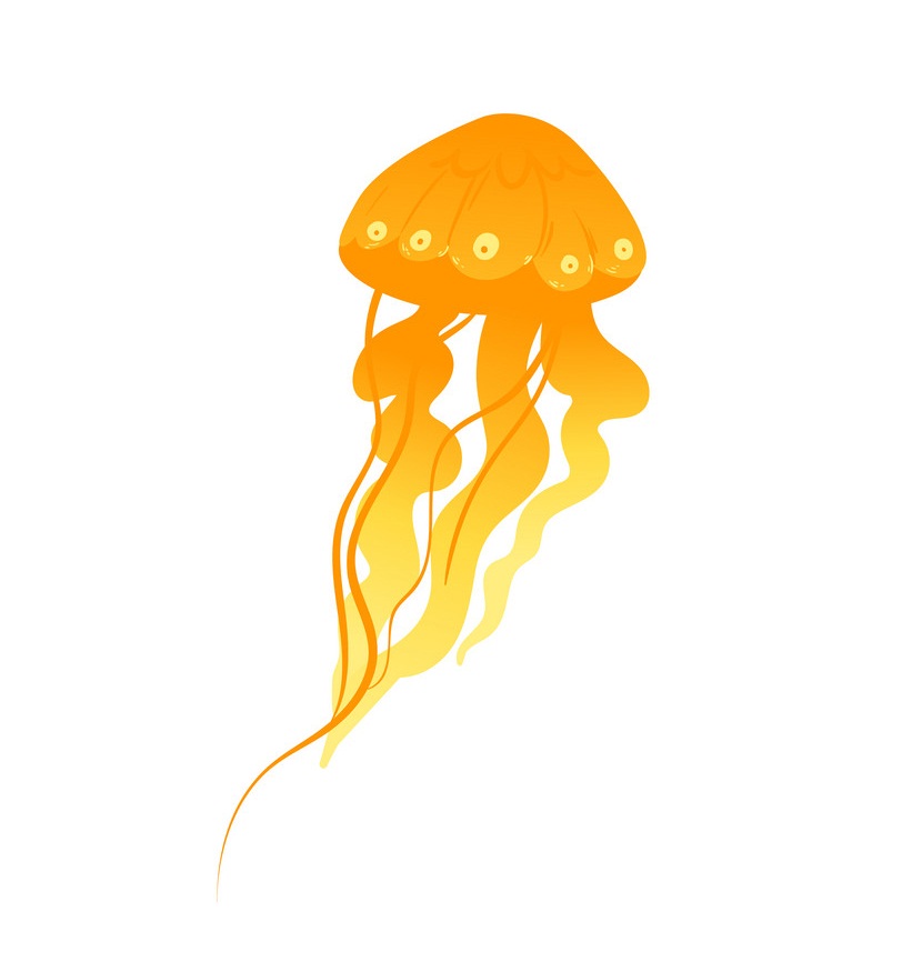 glowing yellow jellyfish