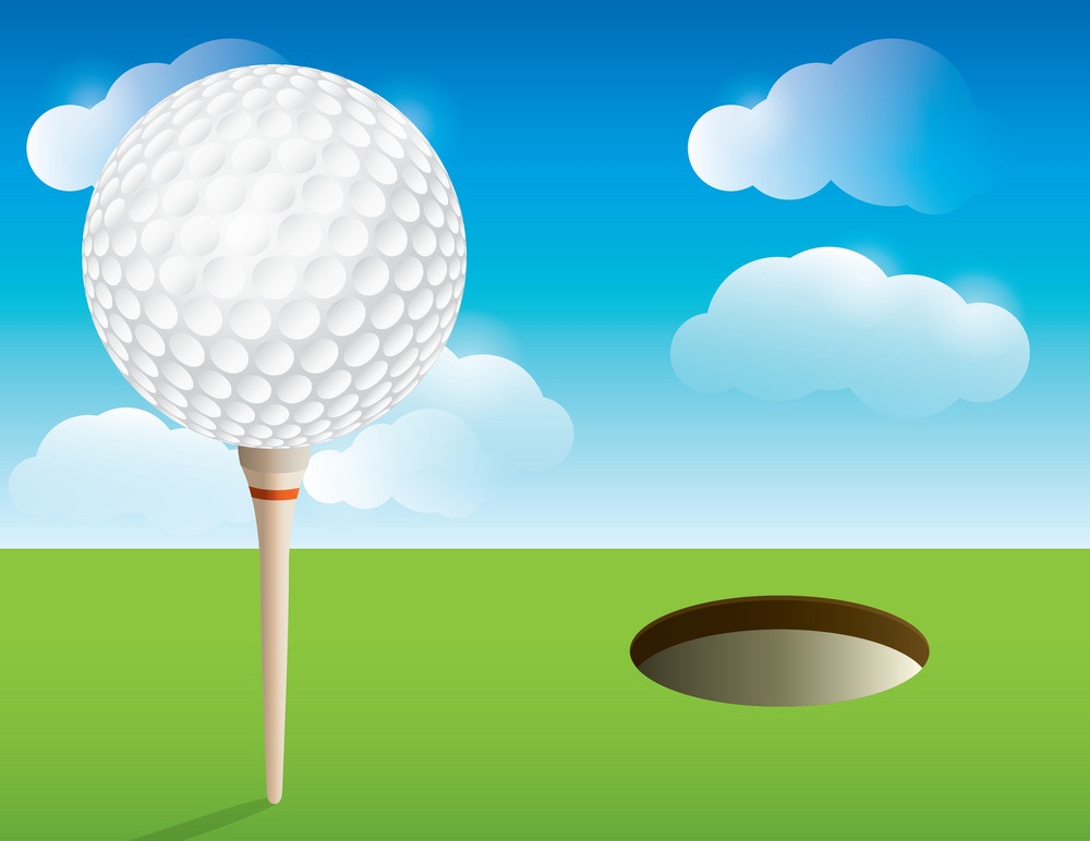 golf ball ,tee and hole