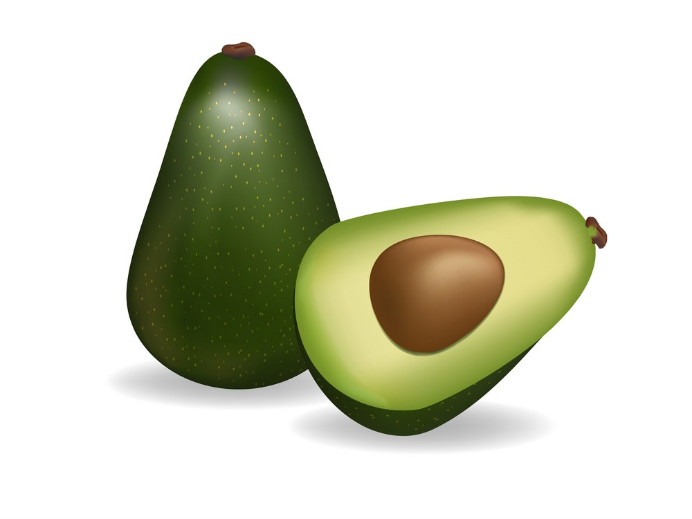 half and whole avocado