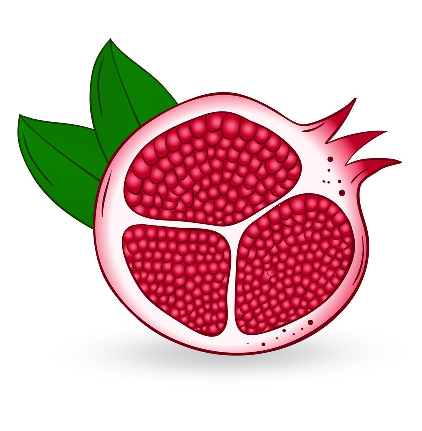 half of pommegranate fruit