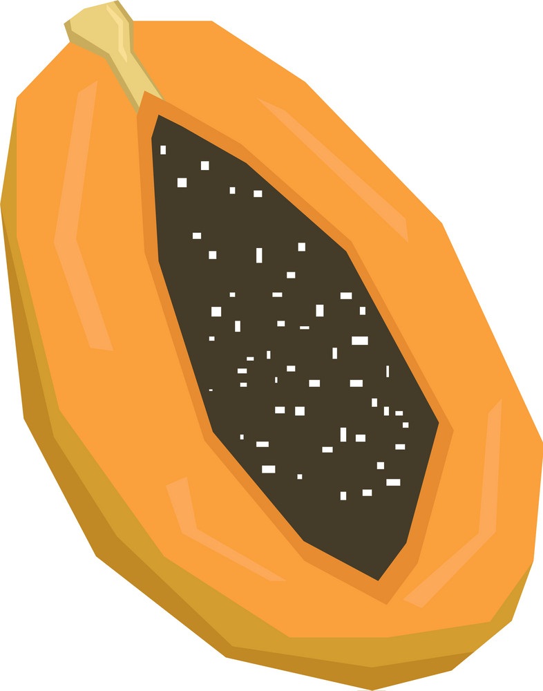 half of ripe papaya