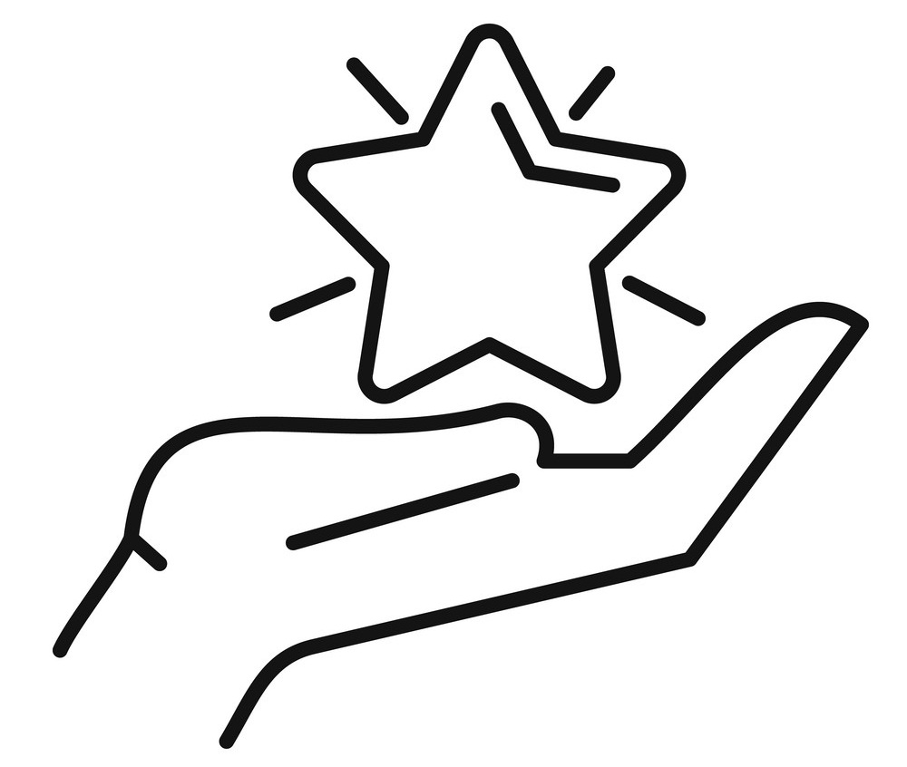 hand with star outline
