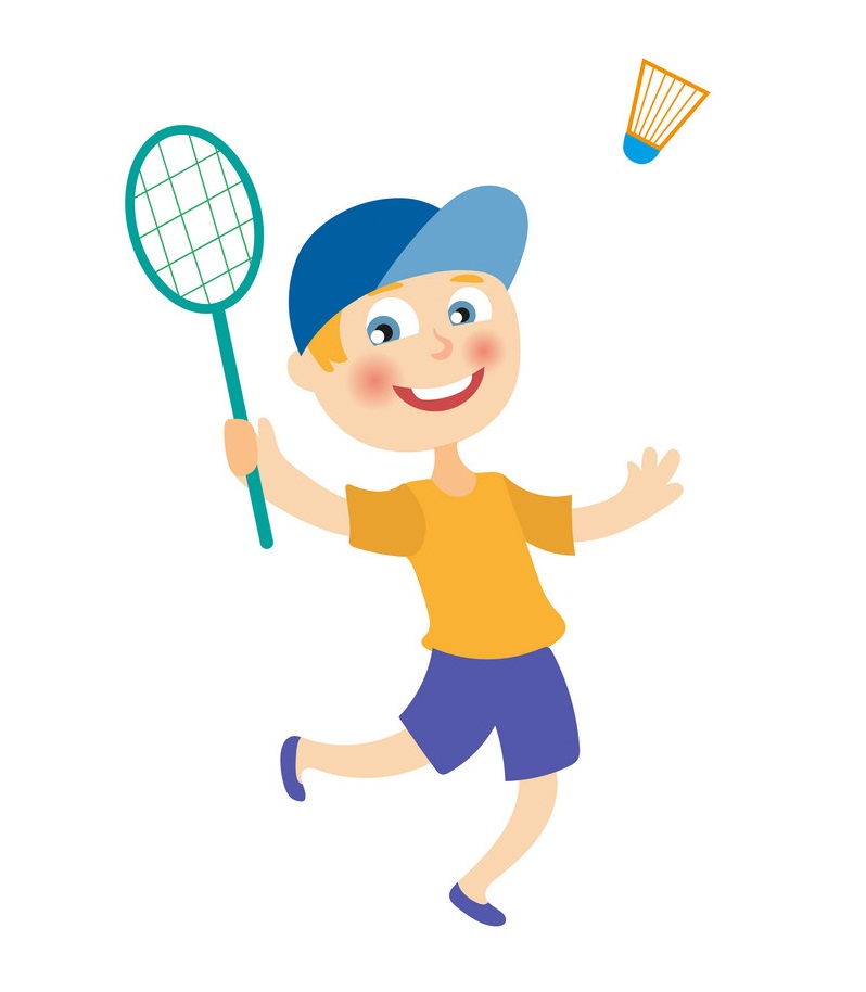 happy boy playing badminton 1