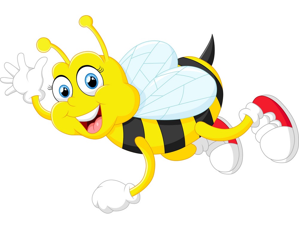 happy cartoon bee