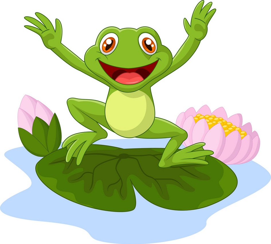 happy cartoon frog