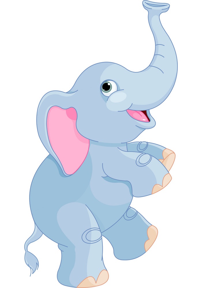 happy elephant standing