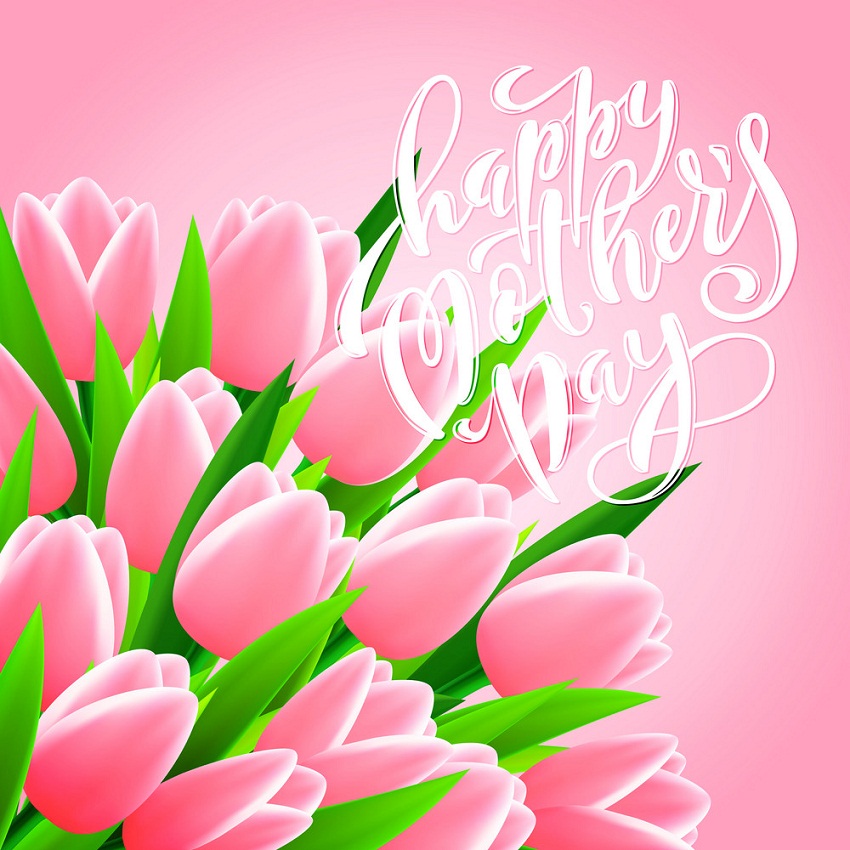 happy mothers day with tulips