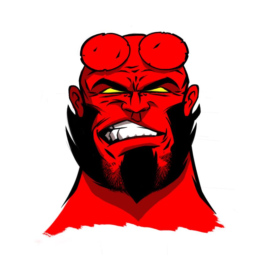 hellboy angry face