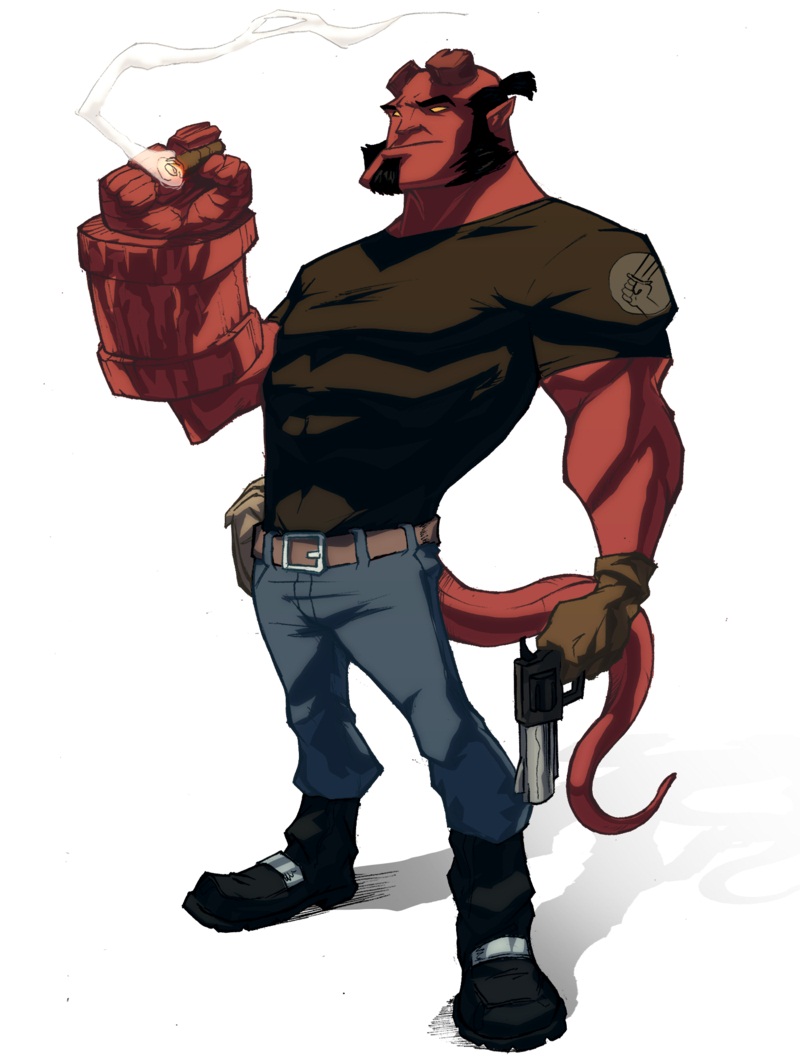 hellboy smoking