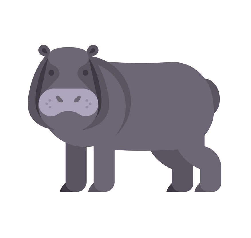 hippo flat design