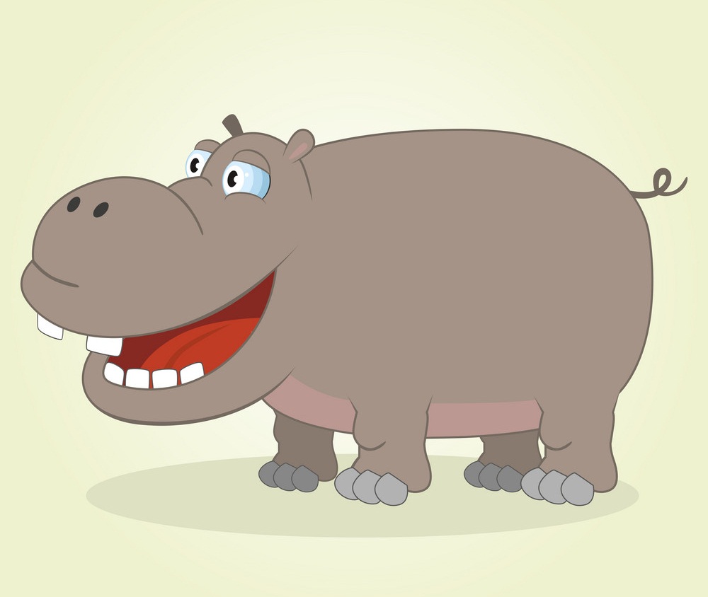 hippo smiling