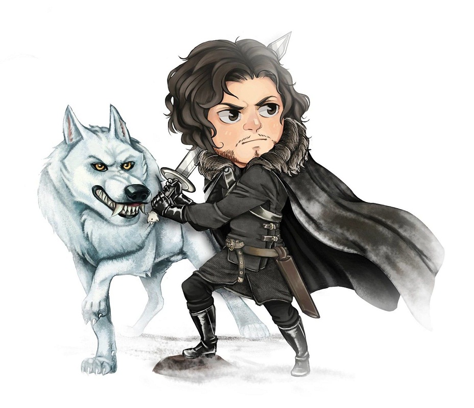 jon snow with wolf