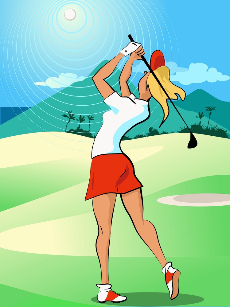 lady playing golf
