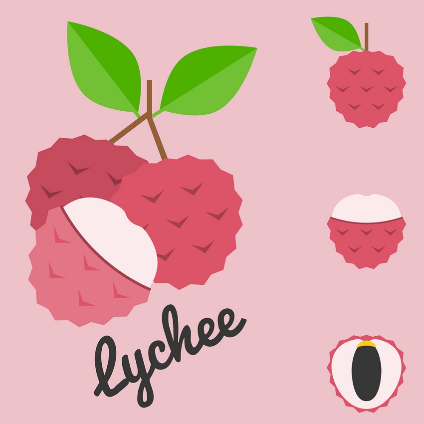 lychee on pink background