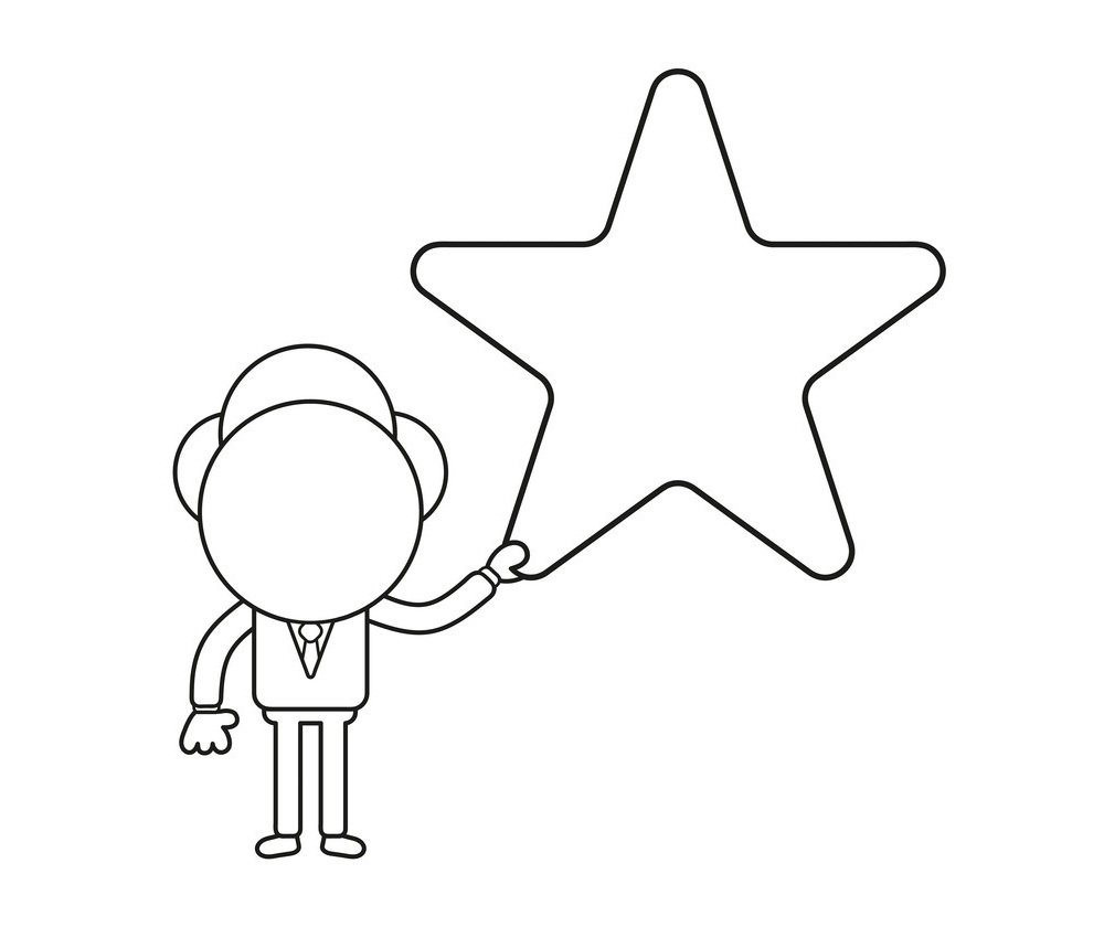 man holding star outline