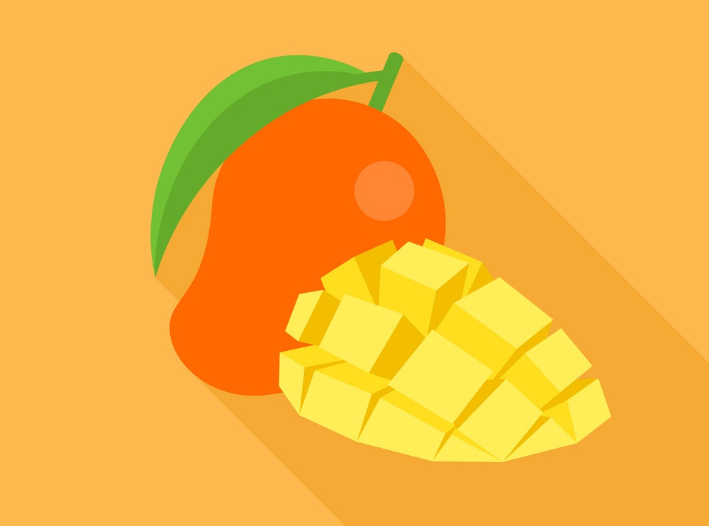 mango icon on orange background