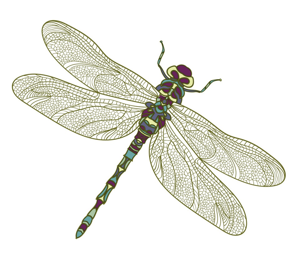 mosaic stylized dragonfly