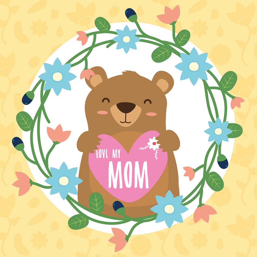 mother’s day with cute bear