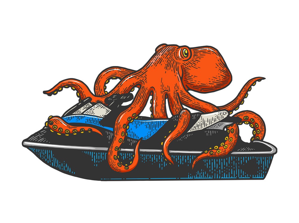 octopus on jetski water bike