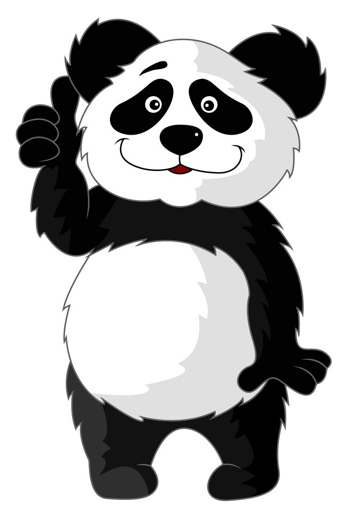 panda with thumb up