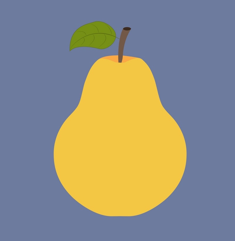 pear icon on purple background