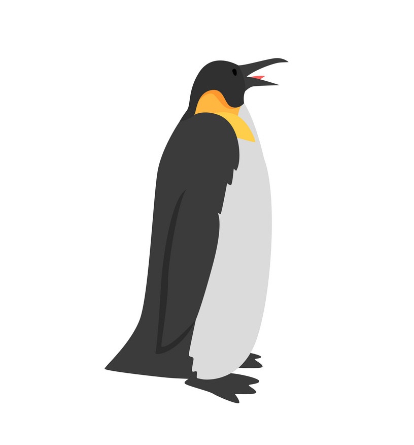 penguin with open mouth