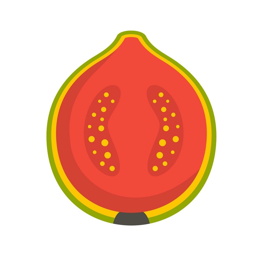 pink guava fruit cut in half icon