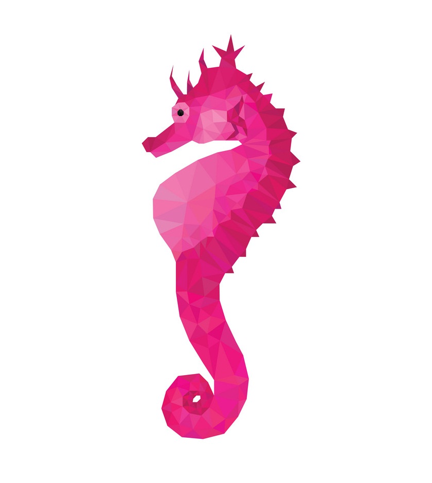 pink polygon seahorse