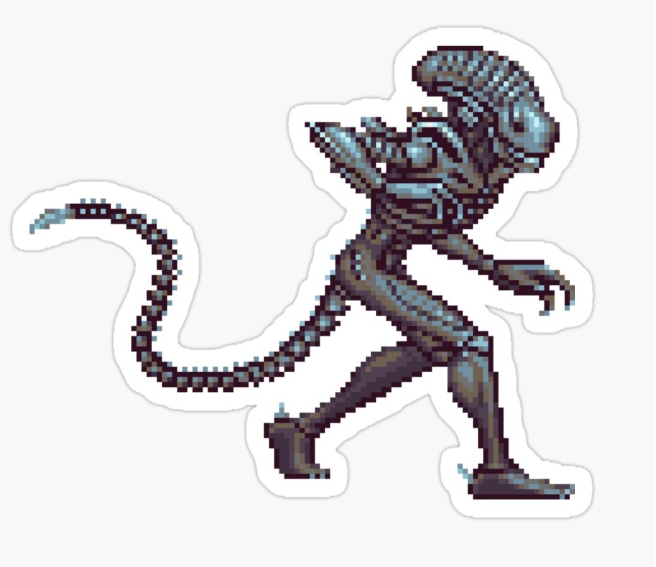 pixel alien sticker