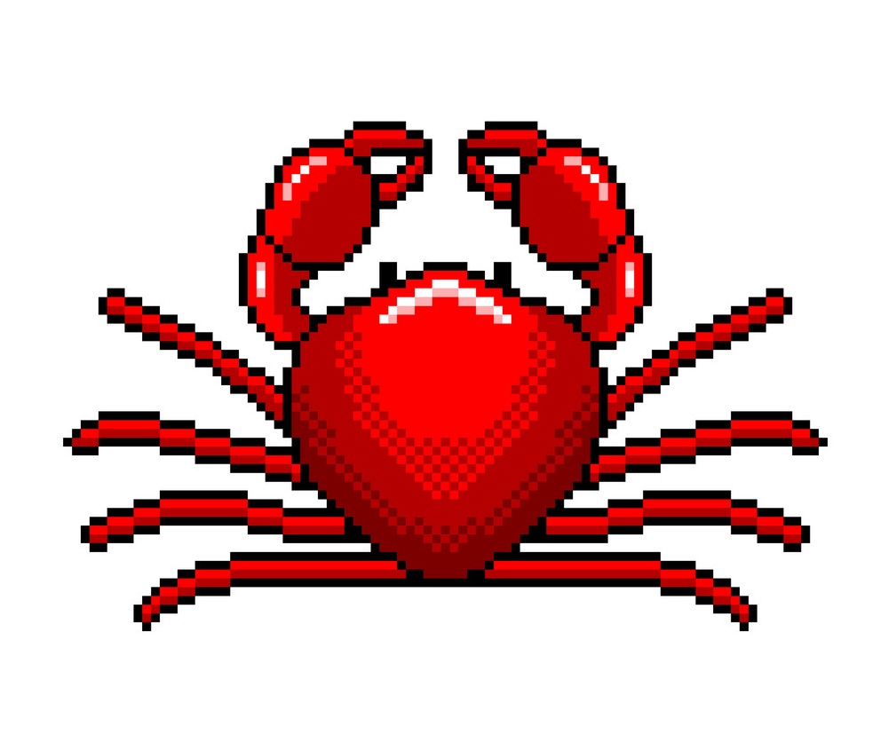 pixel red crab