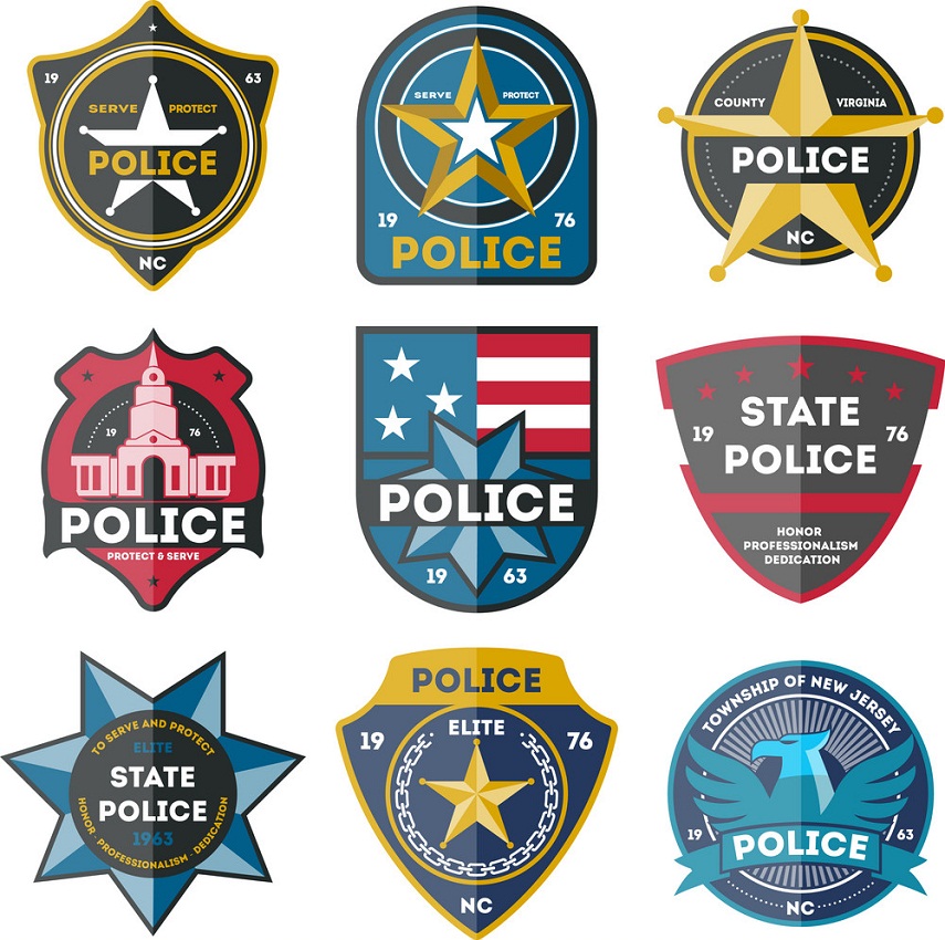 police department badge set