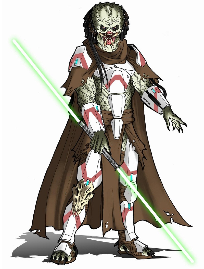 predator with light saber