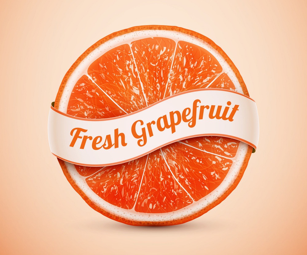 realistic grapefruit slice