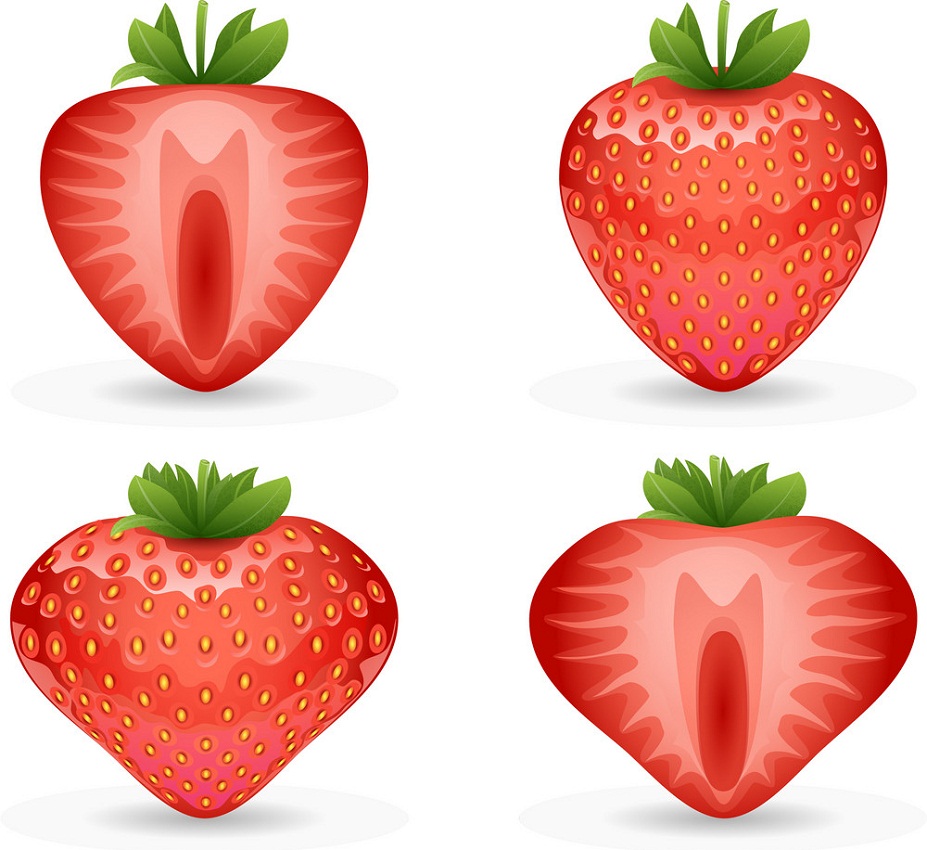 realistic strawberries