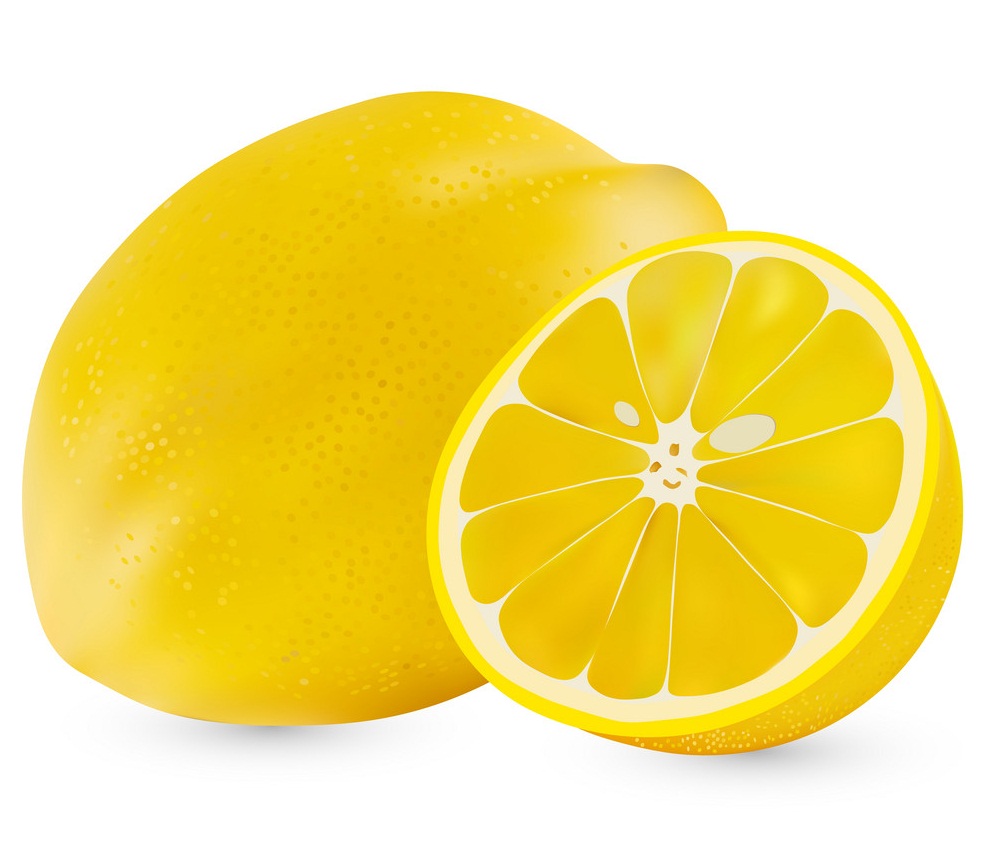 realistic whole and half lemon