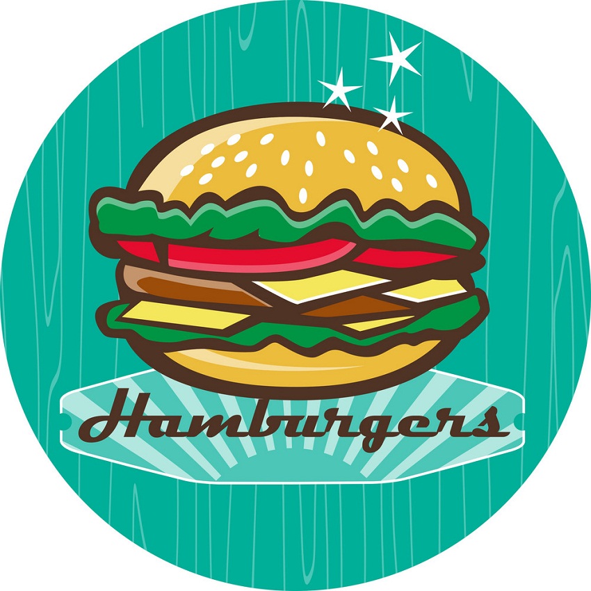 retro 1950s diner hamburger circle