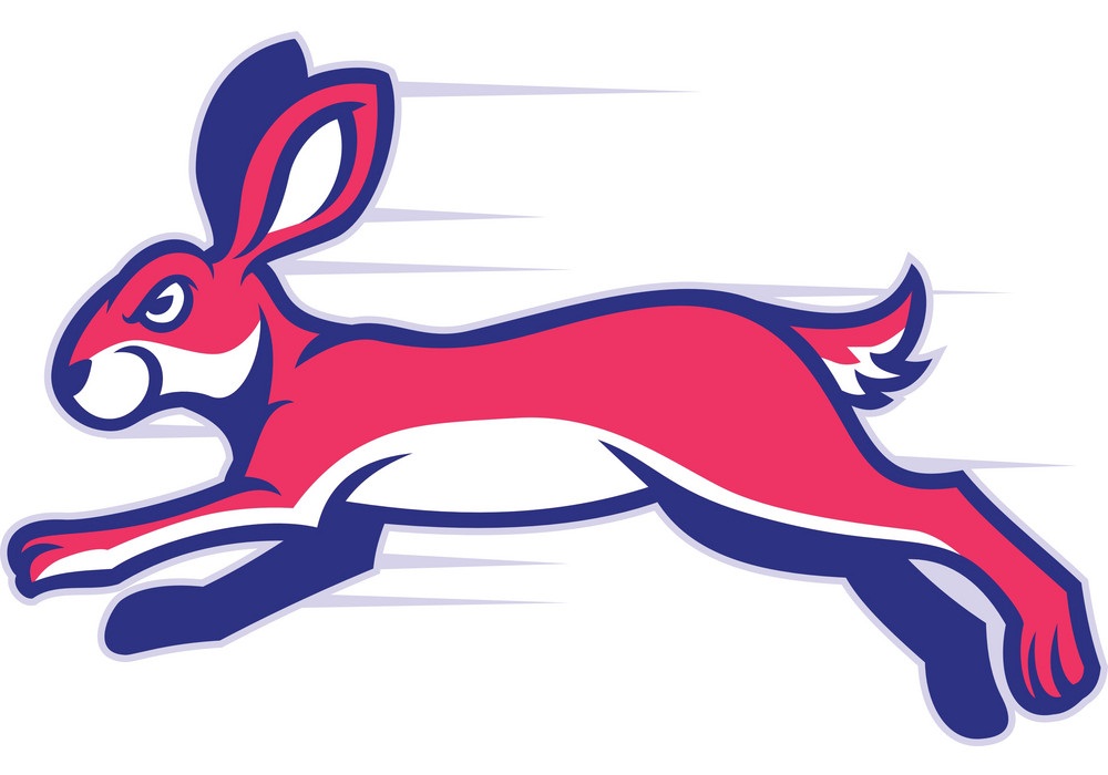 running rabbit mascot