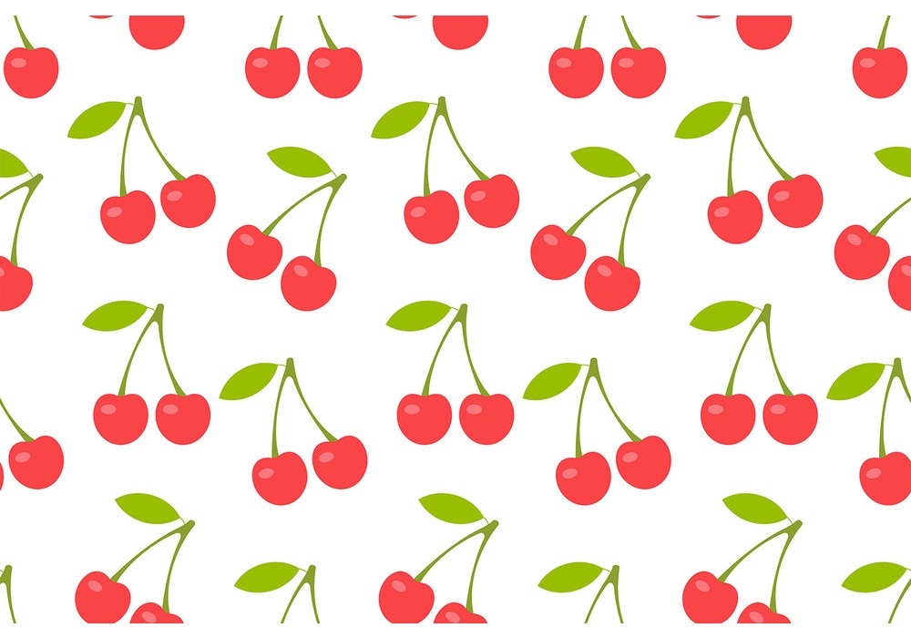 seamless pattern with red cherries