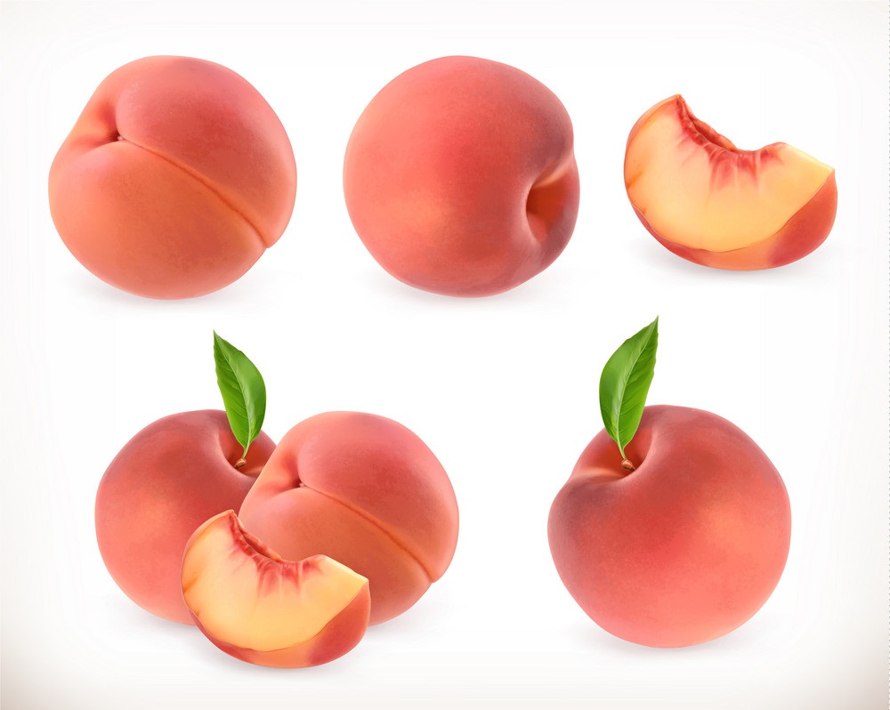 set of sweet peaches