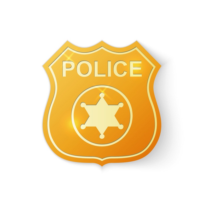 shinning gold police badge