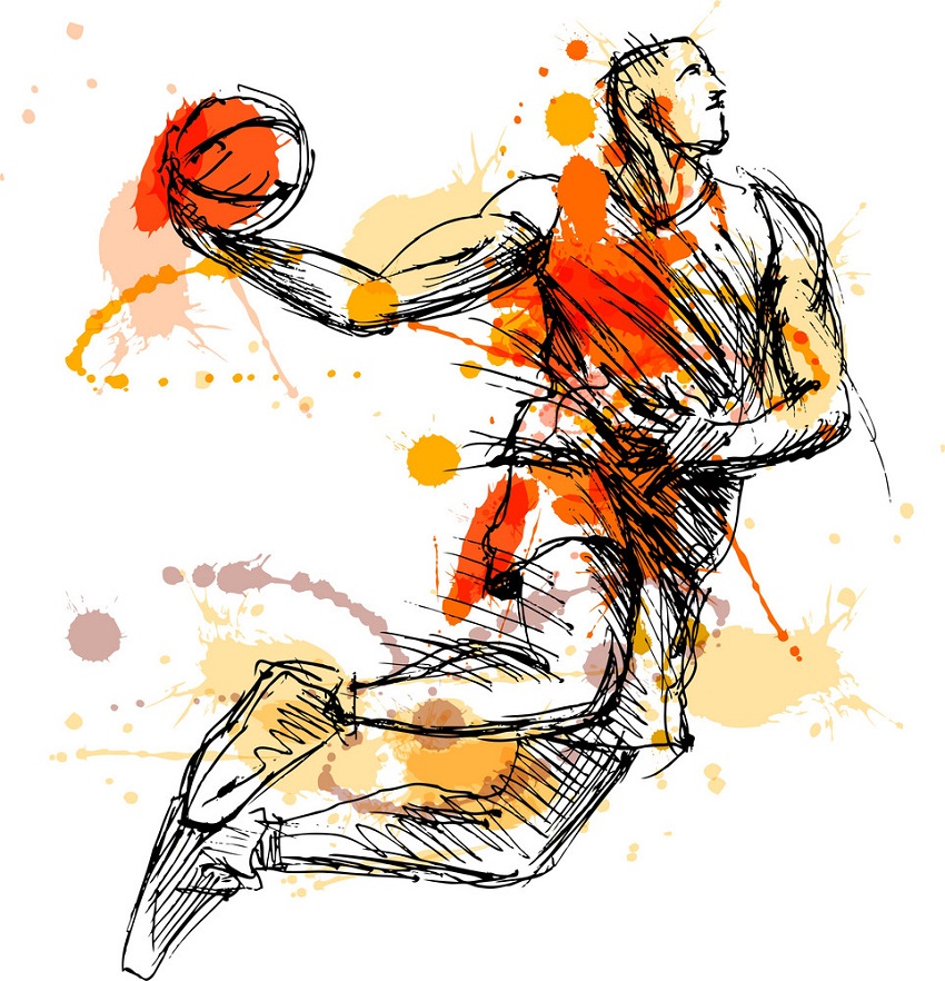sketch basketball player