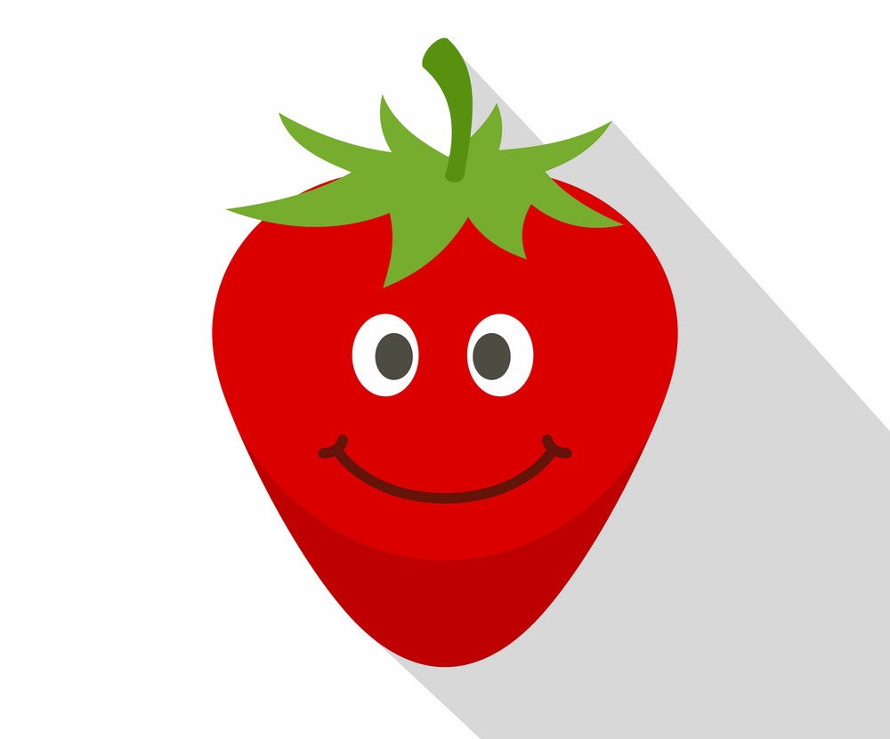 smiling strawberry icon