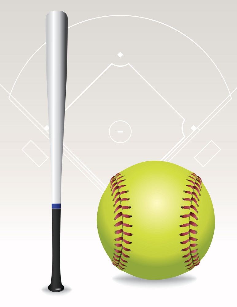 softball ball and bat