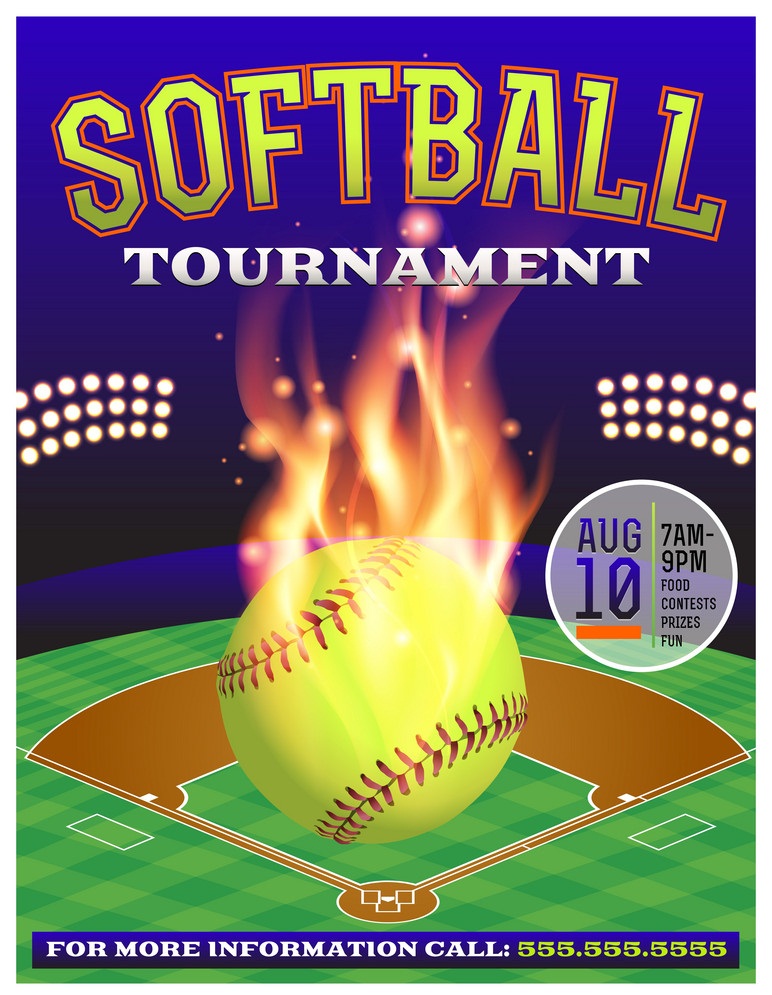 softball on fire tournament flyer