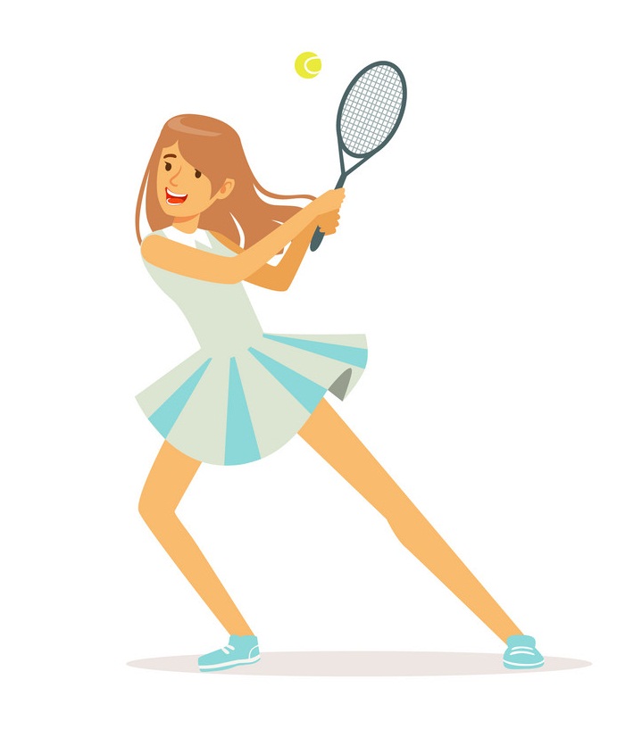 teenage girl playing badminton