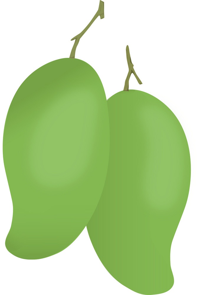 two green mangoes
