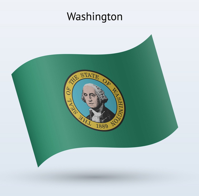 washington flag waving