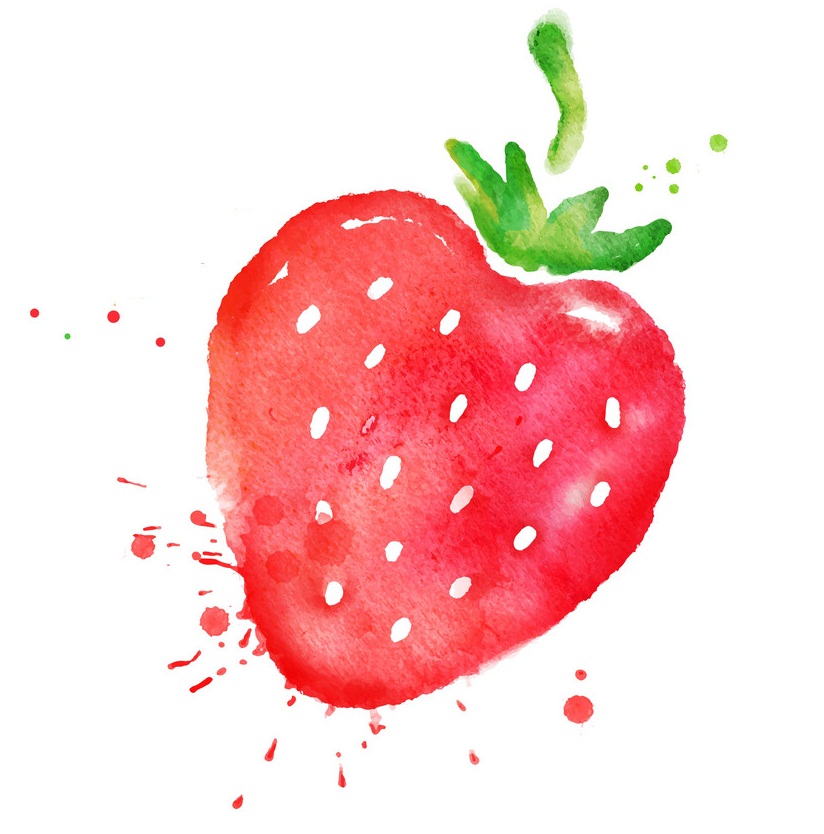 watercolor strawberry