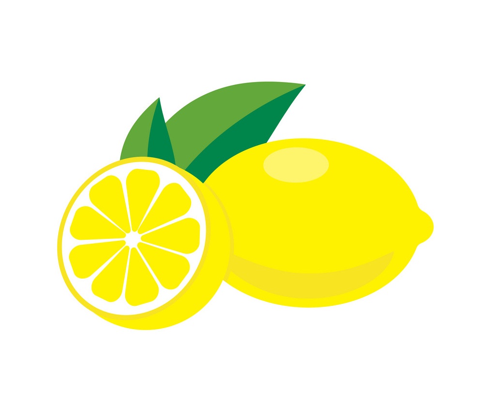 whole and half lemon with leaves
